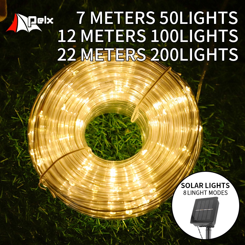 solar light 12M 100 LED christmas lights outdoor waterproof Garden 8