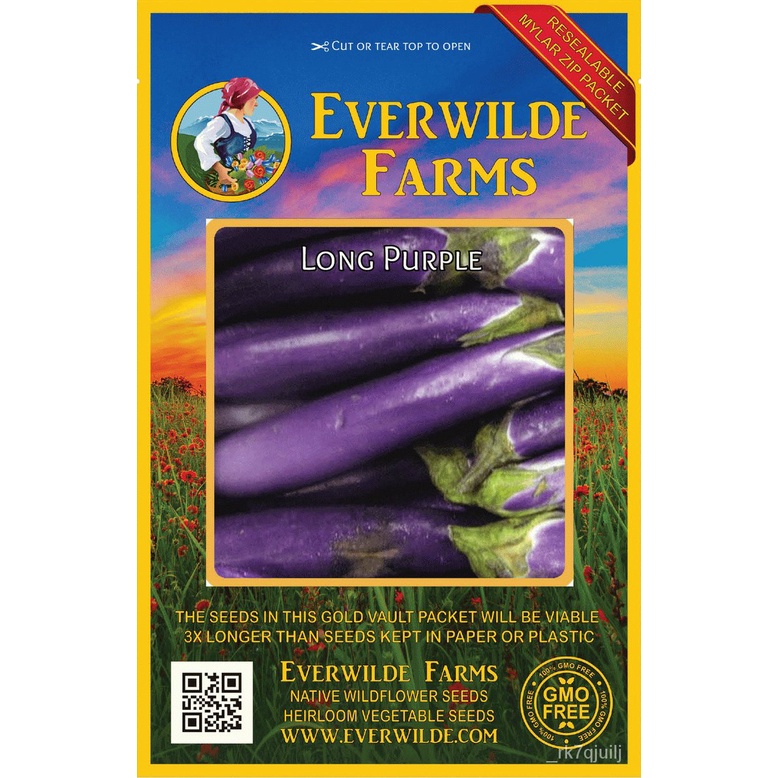 Guaranteed germination rate 1 Oz Long Purple Eggplant Seeds Everwilde