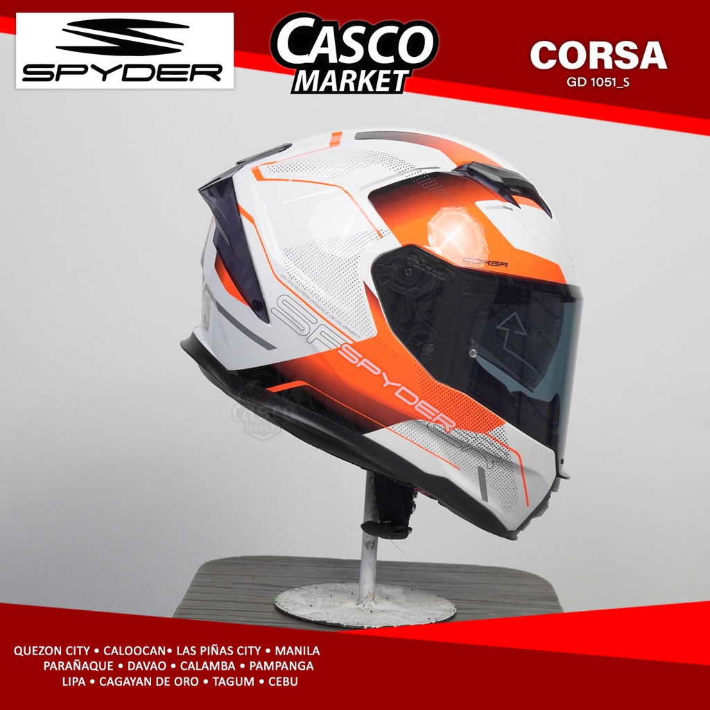 SPYDER CORSA SPHERE GD FULL FACE DUAL VISOR MOTORCYCLE HELMET Shopee