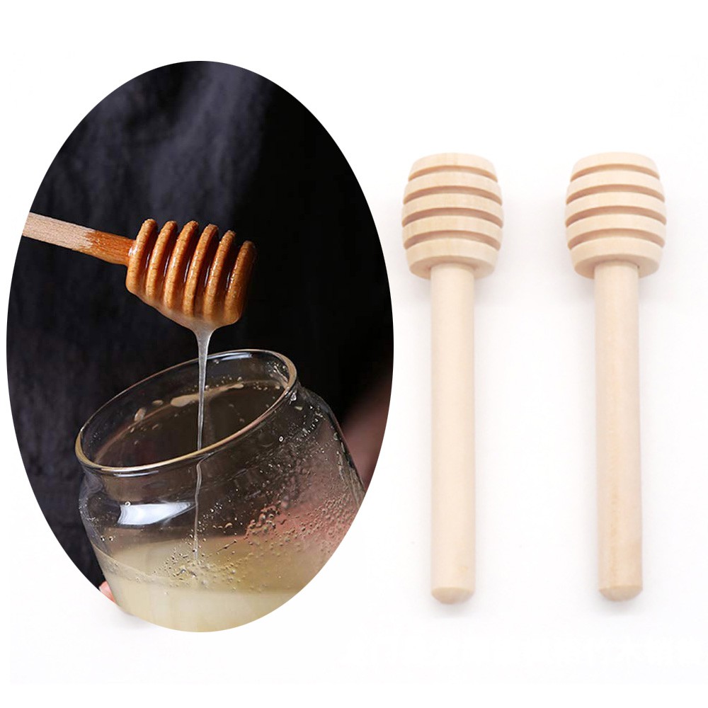S05 100 pcs wooden honey stir stick kitchen dining solid wood honey