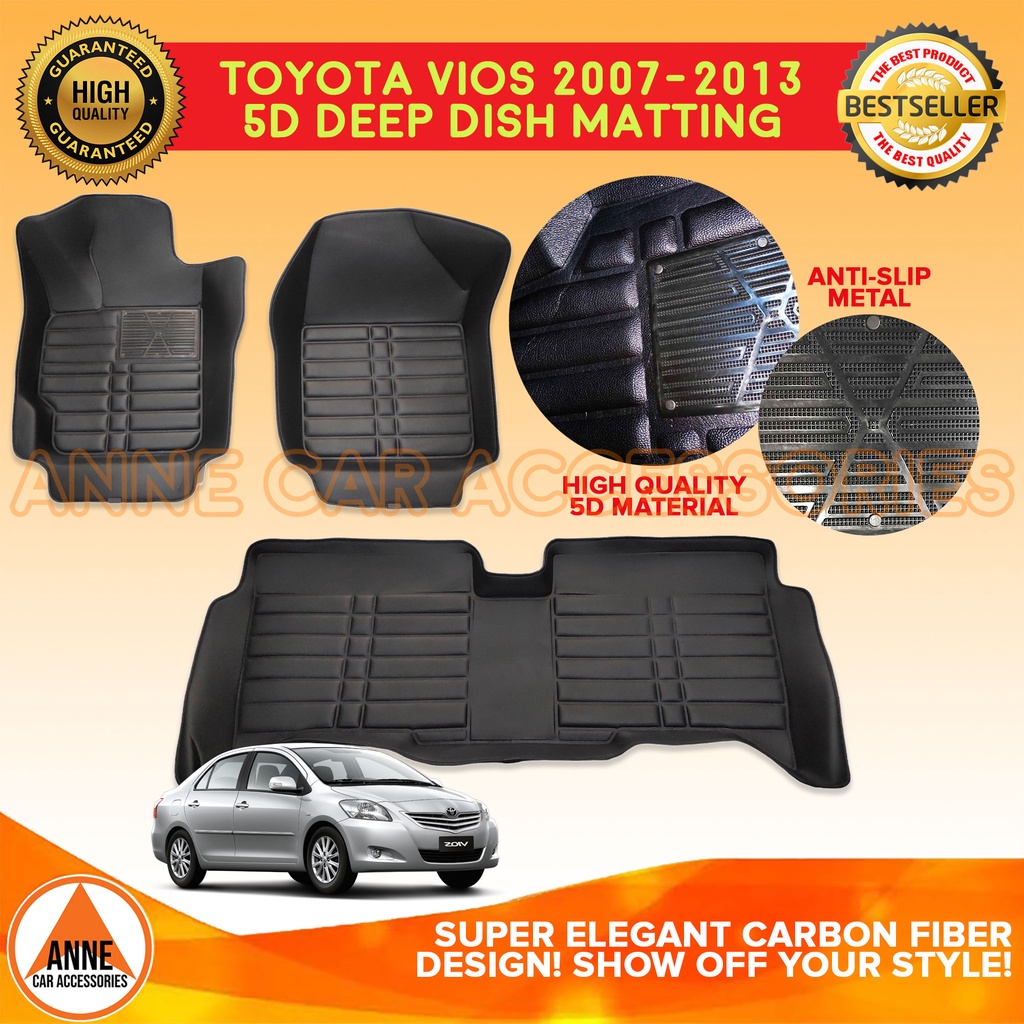 5D Deep Dish Matting for Toyota Vios Gen2 2007 2013 Model Car Matting