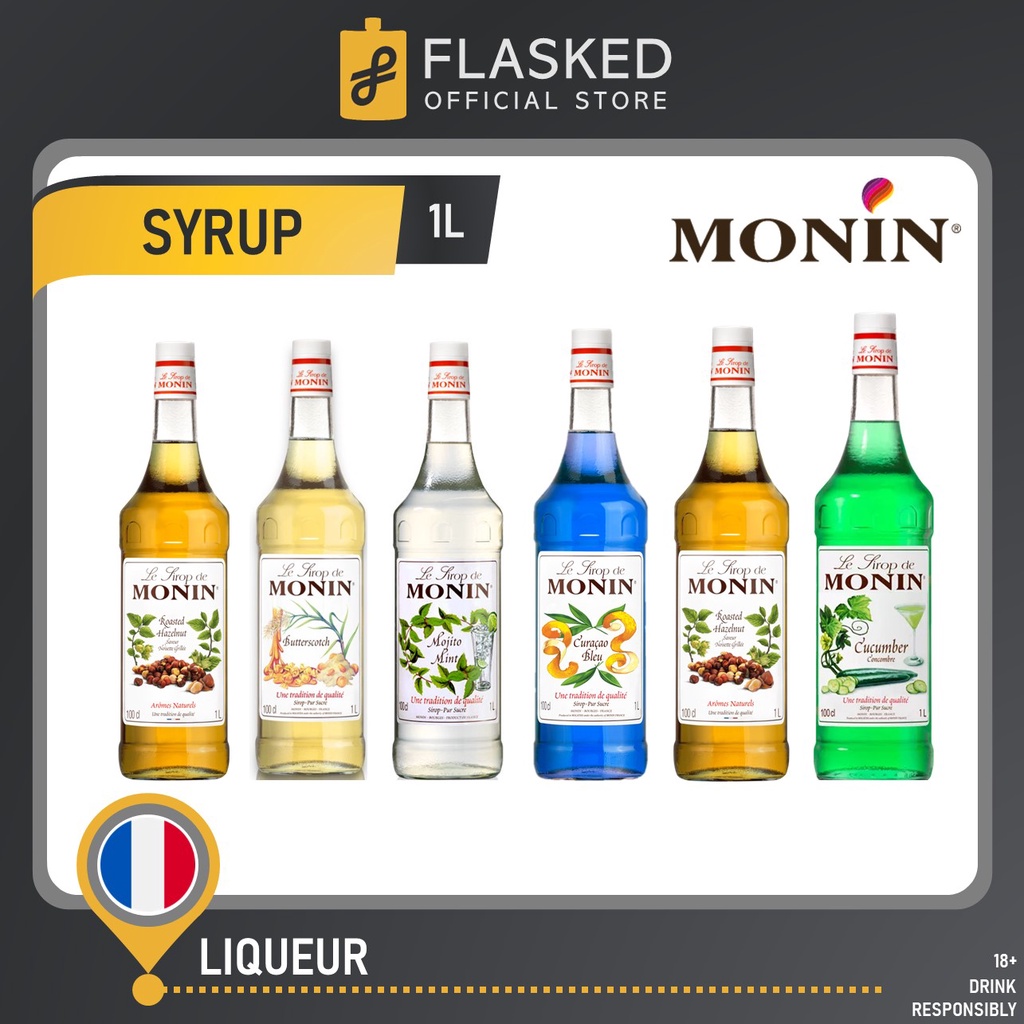 Monin Syrup 1L (Blue Curacao, Butterscotch, Caramel, Creme Brulee