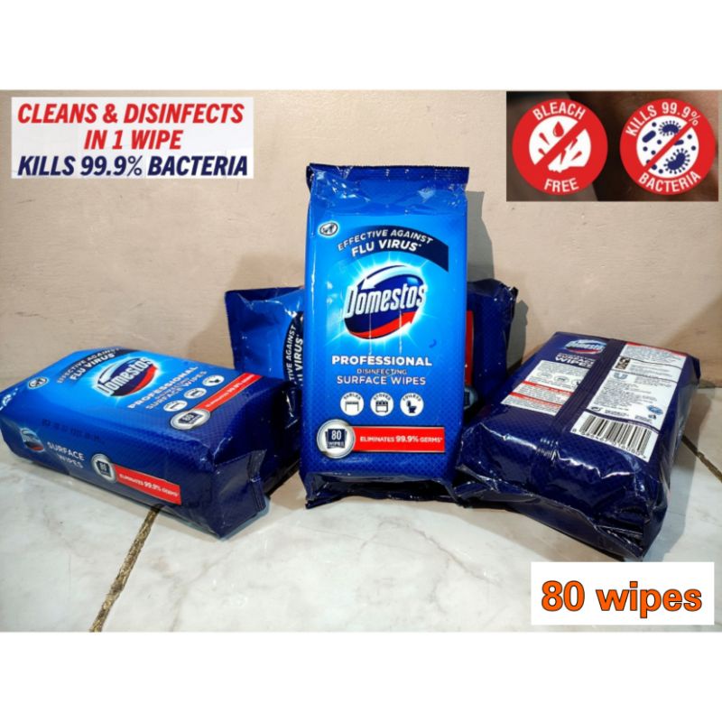 Domestos Professional Disinfecting Surface Wipes 80s Antibacterial Wipes Shopee Philippines
