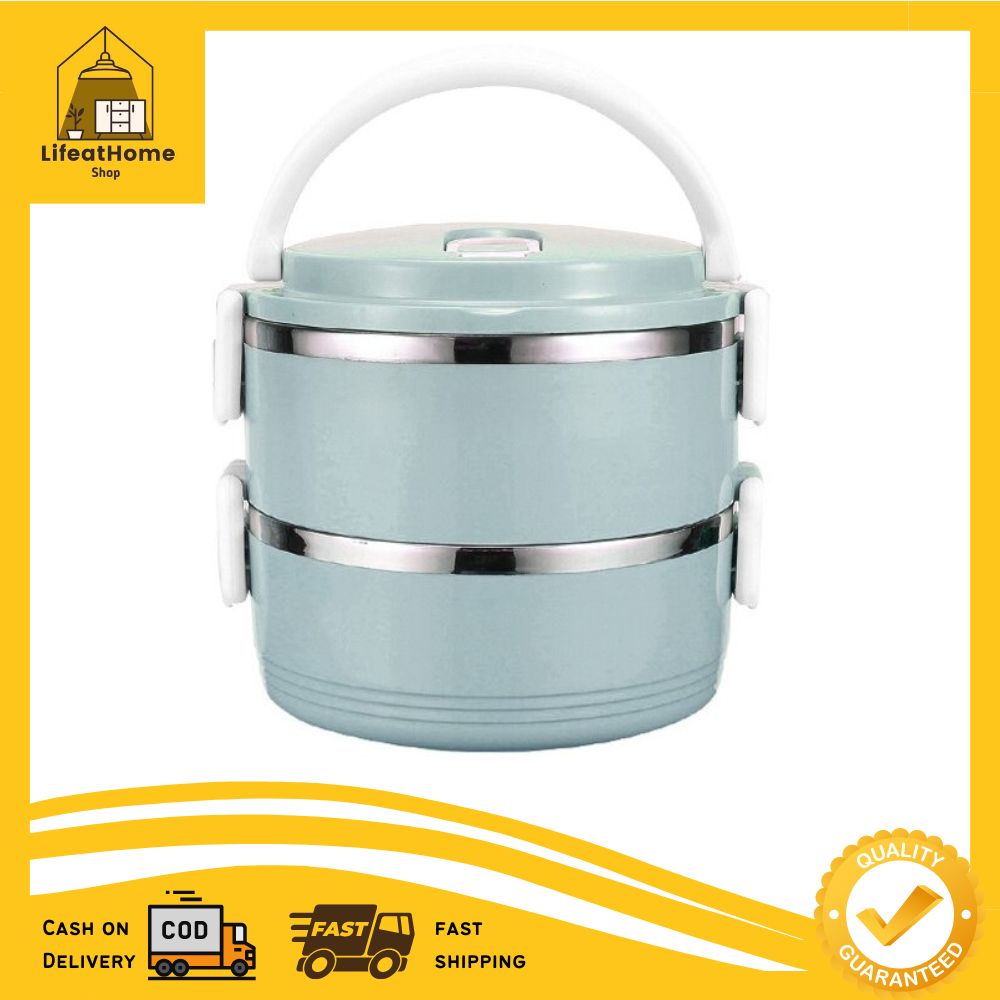 LIFEATHOME 2 Layer Stackable Stainless Steel Airtight Thermal Insulated