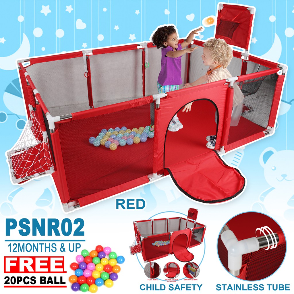 Baby Love PSNR02 Baby Fence Pool Crib Oversize Playpen with Soccer Net