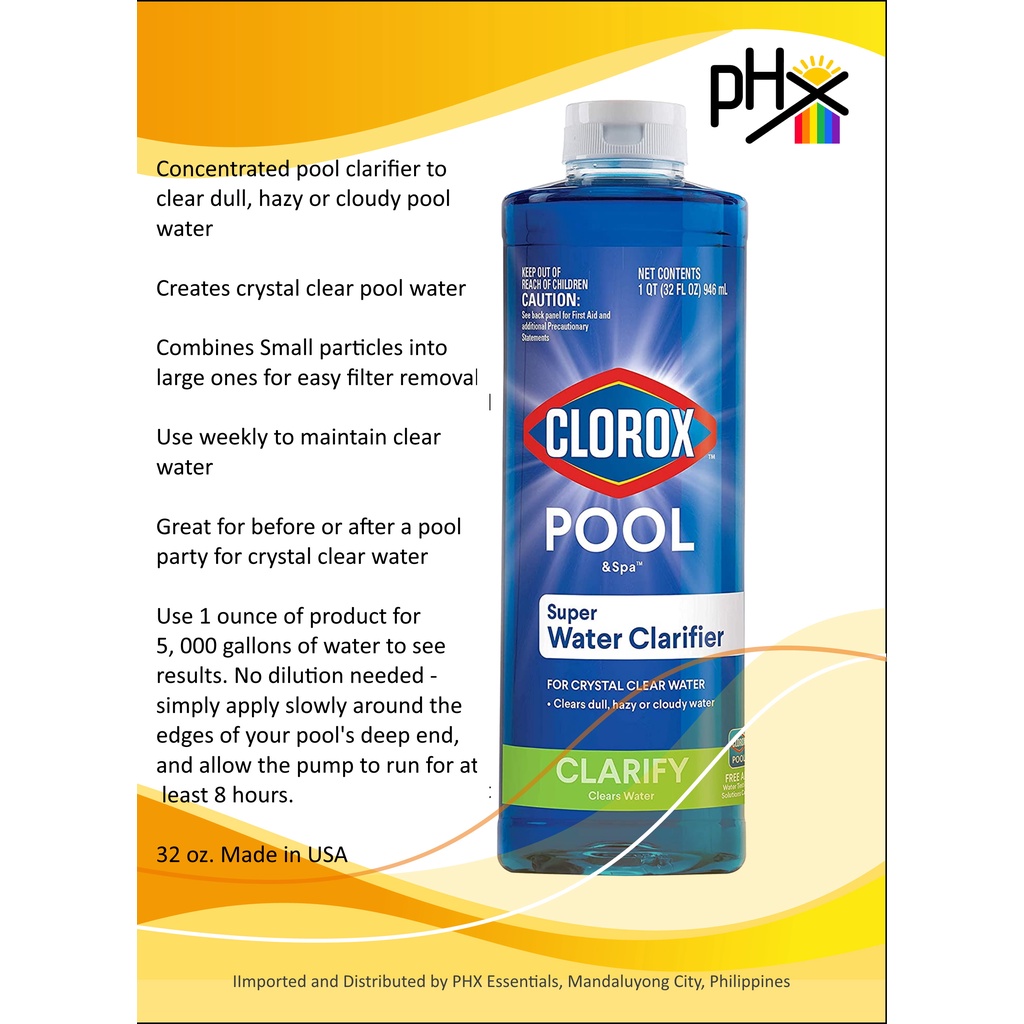Clorox Super Water Clarifier for Pool and Spa 32 oz. Made in USA