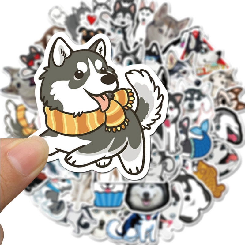 Husky Sticker for Water Bottle Cute Animal Memes Stickers Waterproof