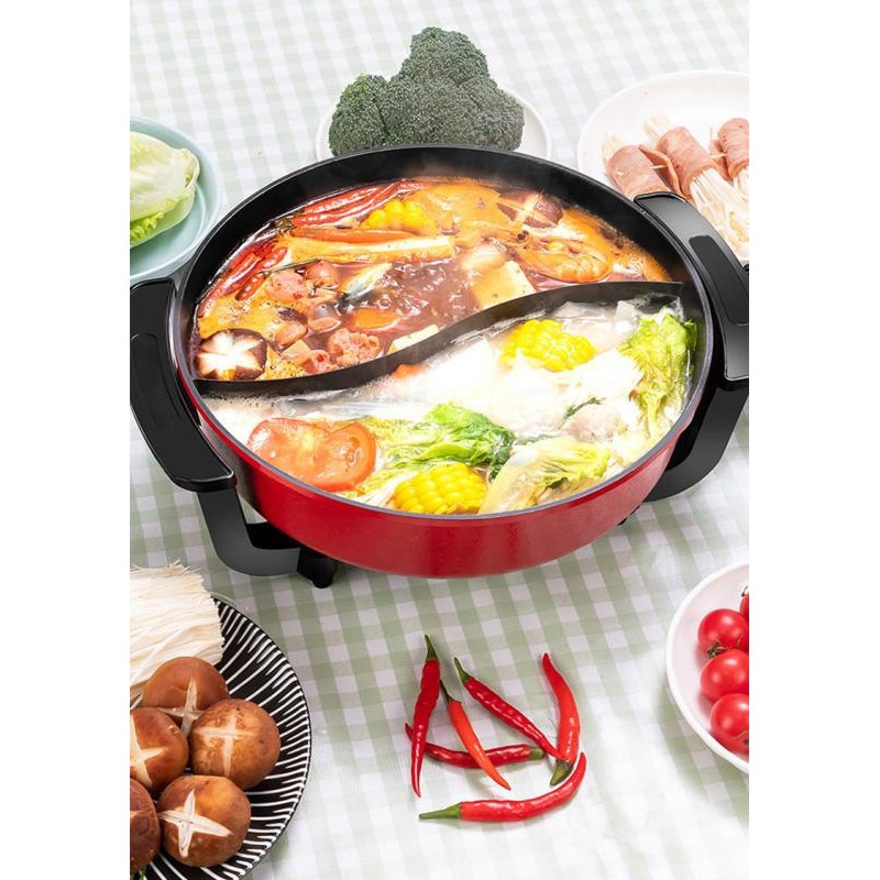 COD Dual Sided Electric Hot Pot Shabu Shabu Nonstick D/S02 Shopee
