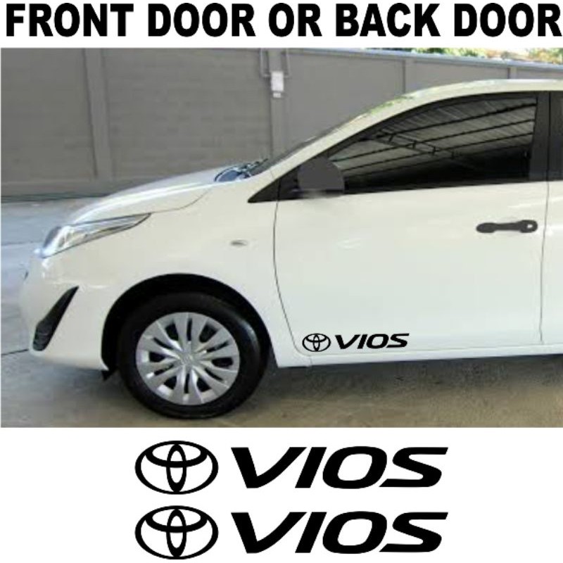 Toyota vios Side Door Car Sticker Design 2pcs size 3x18inches Shopee