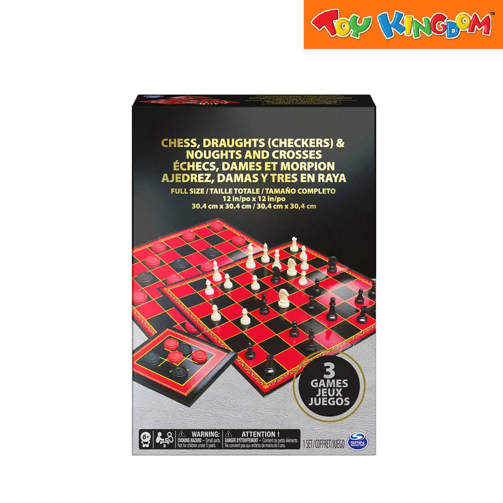 Cardinal Games Spin Master Classic Chess, Checkers and Crosses 3in1