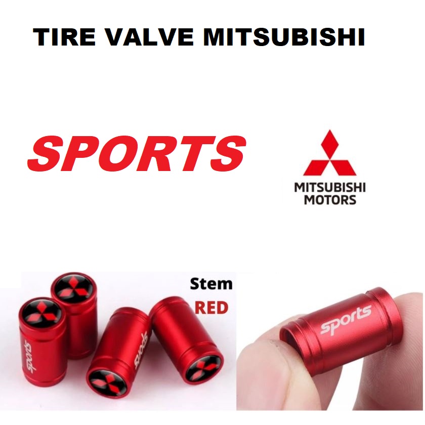 MITSUBISHI Tire Air Valve Caps cover SPORTS Aluminum Alloy Car Wheel Tyre Stem Colored Shopee