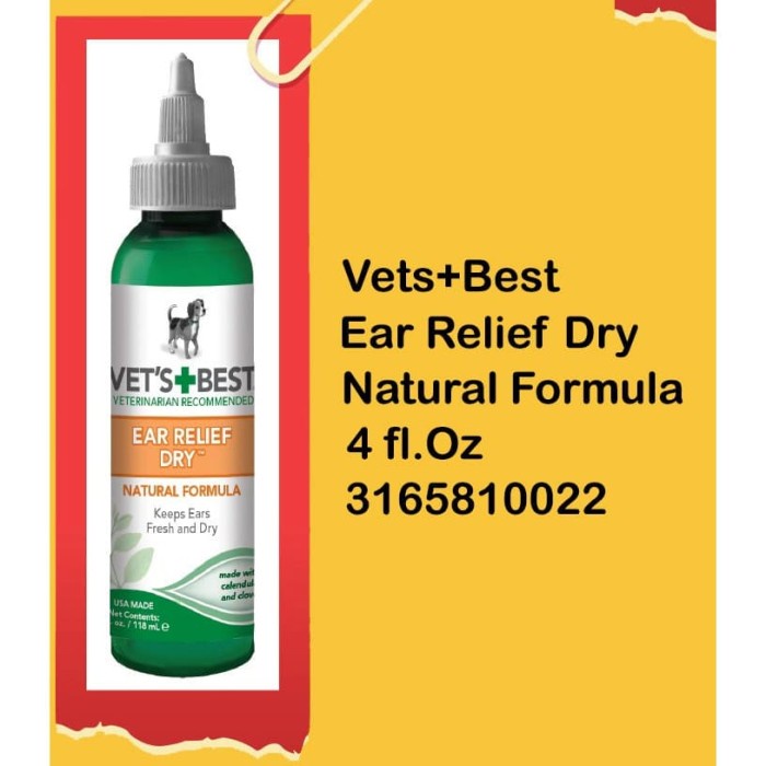 Vets Best Ear Relief Dry/Dog Ear Cleaner 118ml Shopee Philippines