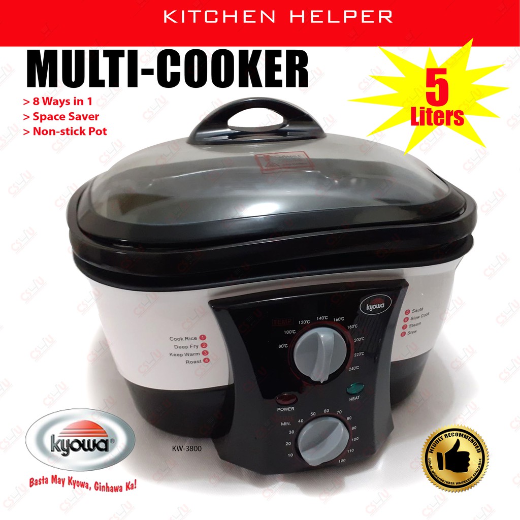 5L MULTICOOKER (Cook Rice, Slow Cook, Stew, Saute, Steam, Roast, Deep