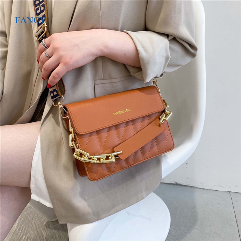FANCY Women Luxury Brand Shoulder Bags Large Golden Chain Female
