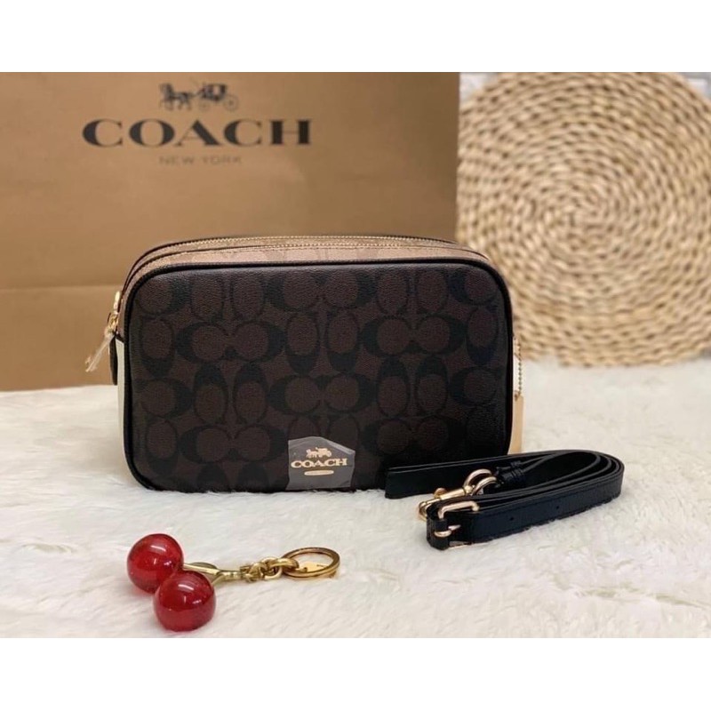 Coach Jes Crossbody In Blocked Signature Canvas Shopee Philippines