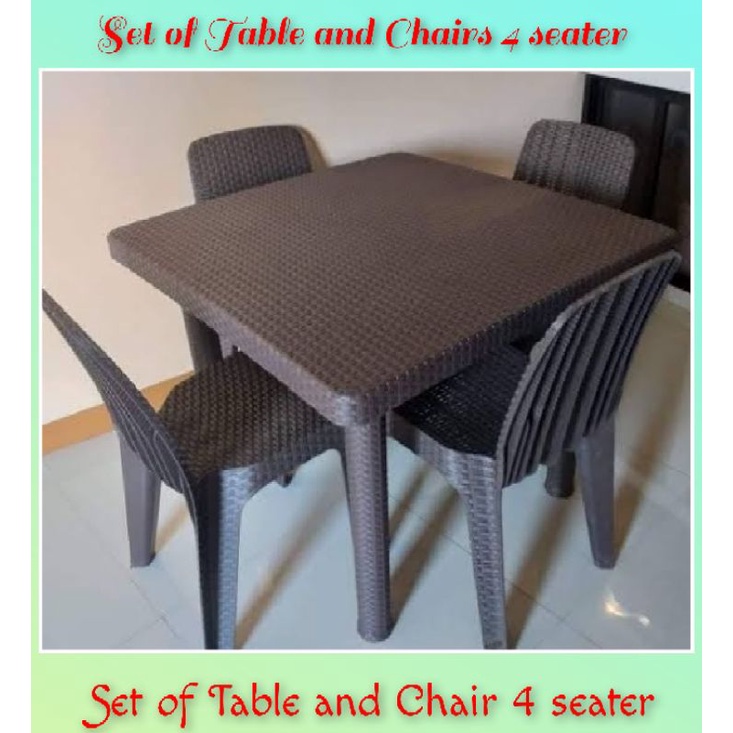Jolly Rattan table and chair set 4 seater Shopee Philippines