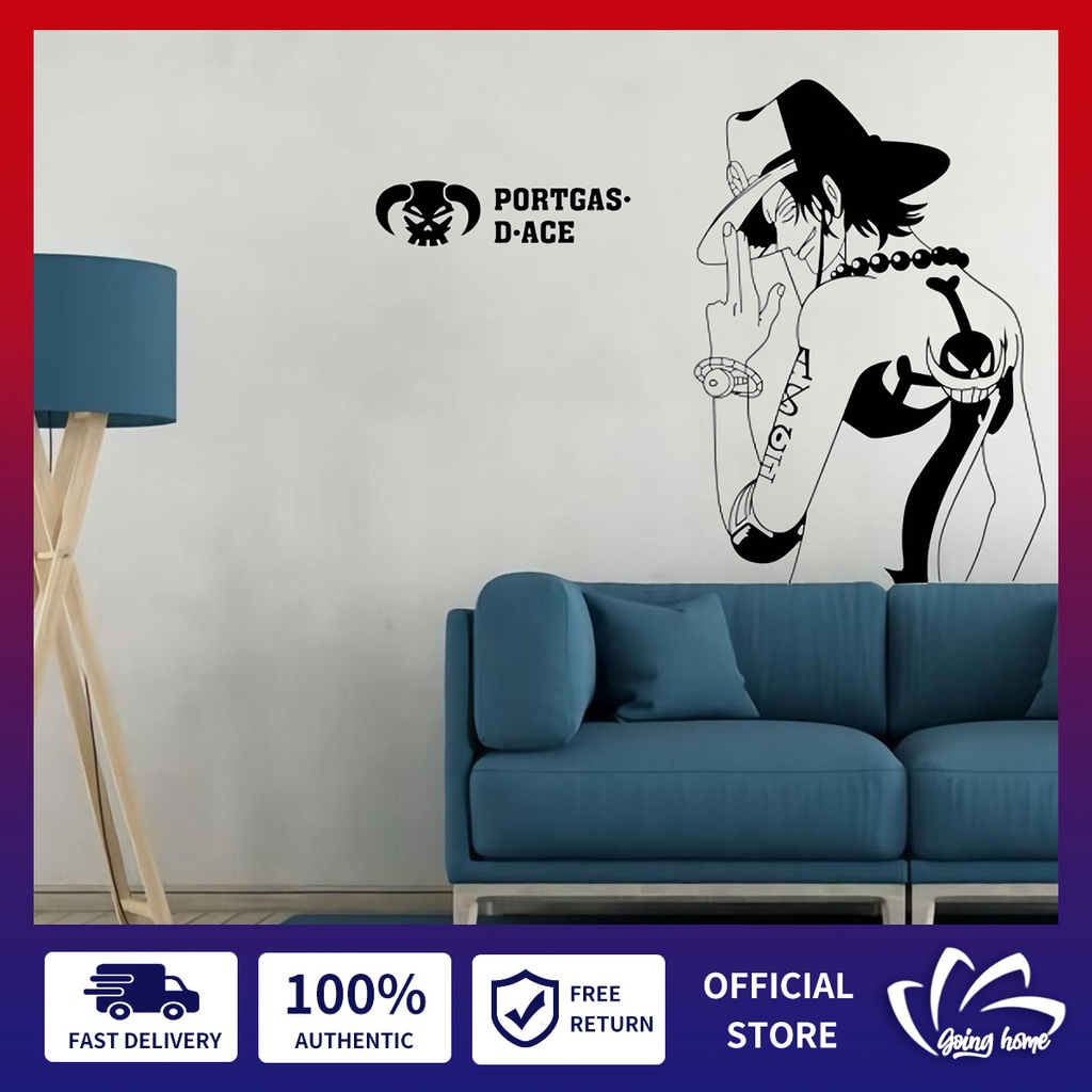 One Piece Anime Wall Stickers Japanese Cartoon Waterproof Wallpaper Large Size Wall Decoration