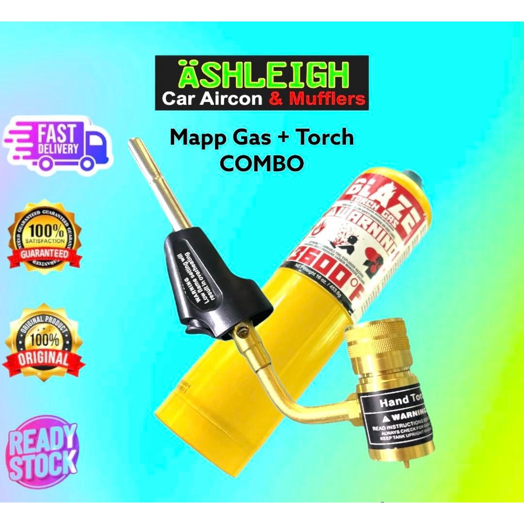 Mapp Gas + Torch with igniter brazing Combo car aircon airconditioning