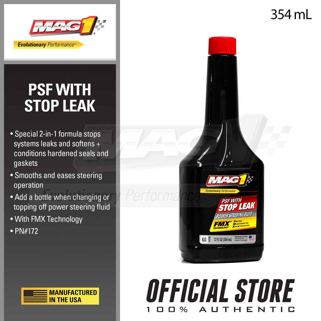MAG 1 Car Power Steering Fluid with Stop Leak Additive, 12oz (354ml