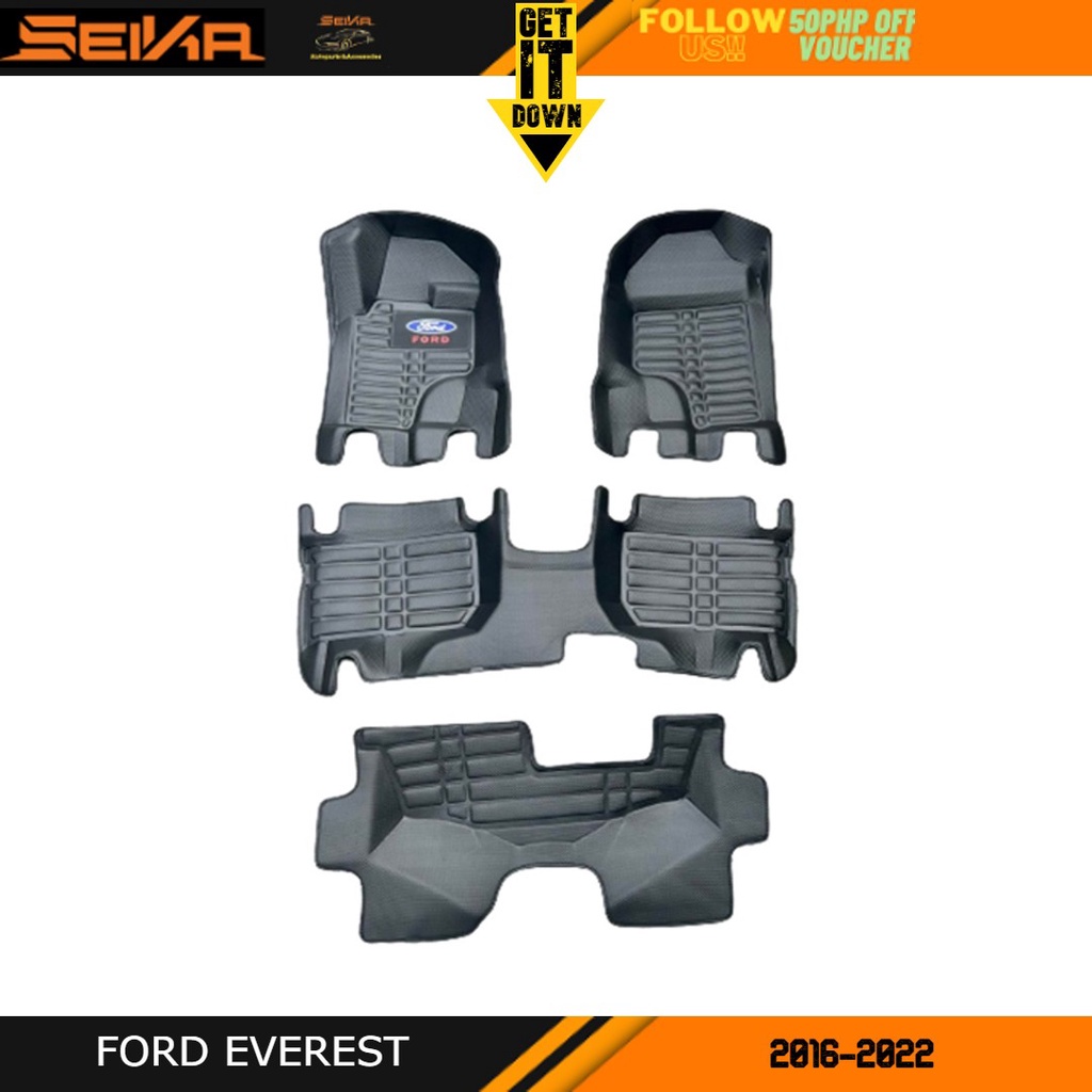 Ford Everest 20162023 Diamond Deep Dish Car Matting Shopee Philippines