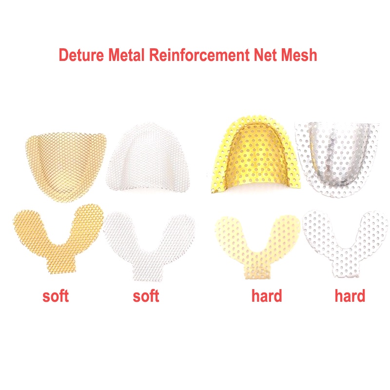 20PCS Dental Lab Denture Metal Yellow Silver Reinforcement Mesh On Full