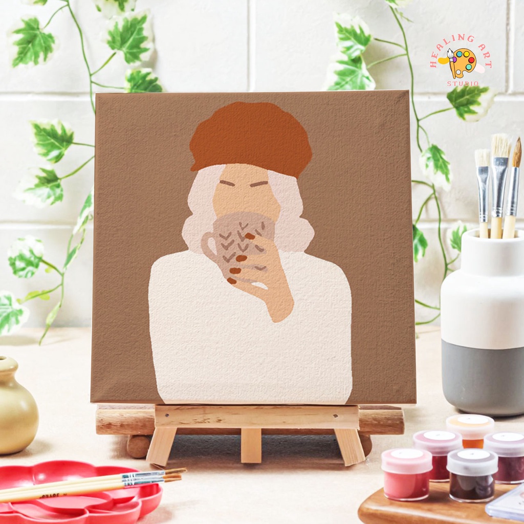 Paint by number painting face art ver 3 canvas 20x20 cm/painting kit