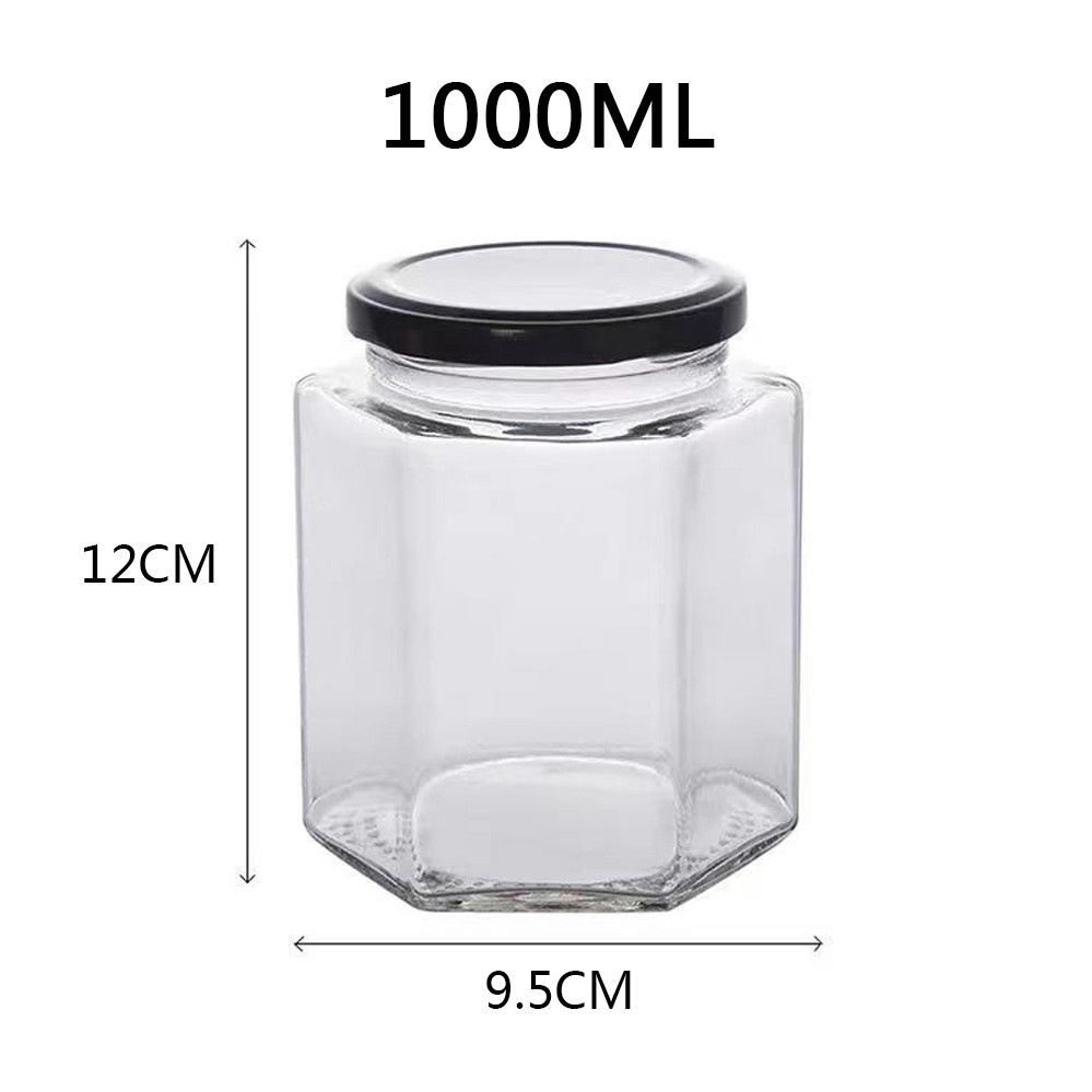 Clear Glass Jar Container with Black Lid Kitchen Spice Storage Shopee