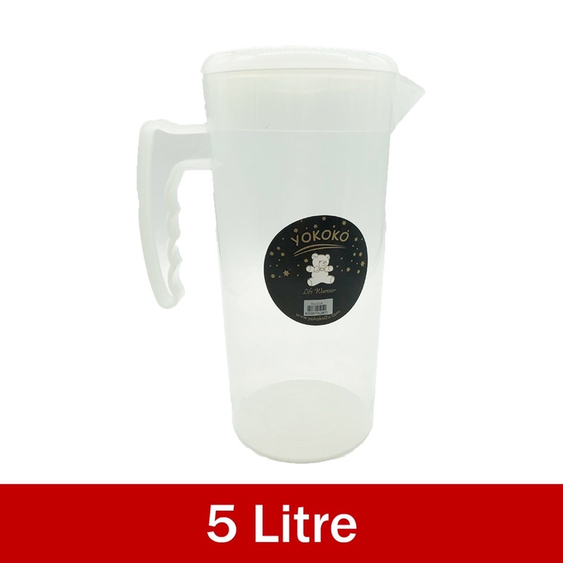 Yokoko 5Lt Water Jug Juice Jug Big Jug Jar with Handle and Lid Kendi