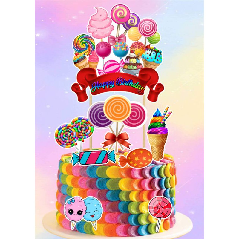 Candyland (candy) theme cake topper Shopee Philippines