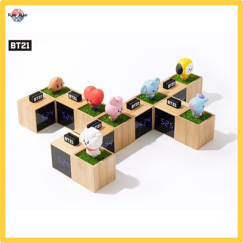 home life[BT21] KPOP BTS Baby BT21 Figure LED Digital Desk Clock IWQP