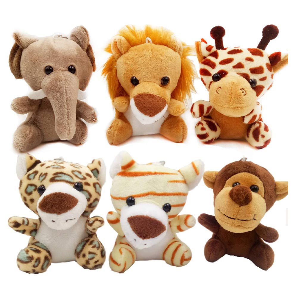 In Stock Mini Stuffed Plush Forest Animals Keychains Set Jungle Safari