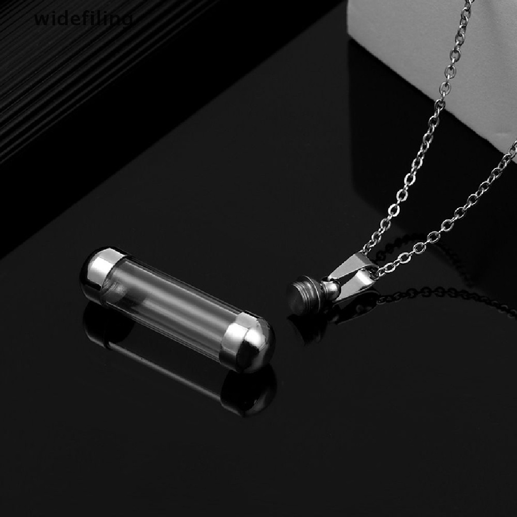 Widefiling widefiling Clear Glass Vial Necklace Openable Screw Cap For