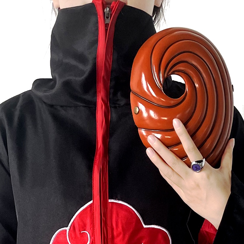 Akatsuki Cloak Anime Naruto Uchiha Itachi Tobi Obito Cosplay Red Cloud Cloak Ninja Headband