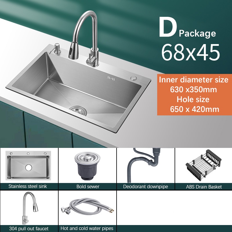 Kitchen Sink Stainless Steel Sink 3mm Thick Stainless Lababo With