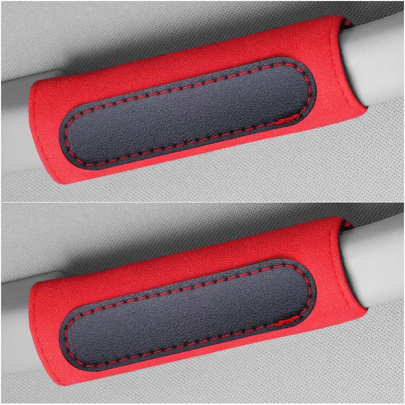 1/2pcs Car Interior Roof Handle Protector Leather Car Armrest Cover For