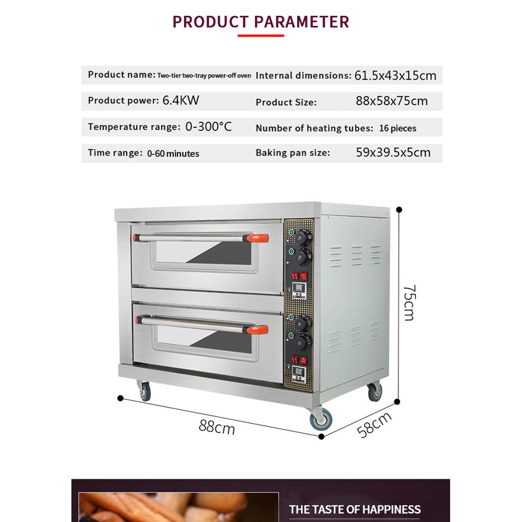 Stainless Steel Commercial Oven Single/Double Layer Large Capacity