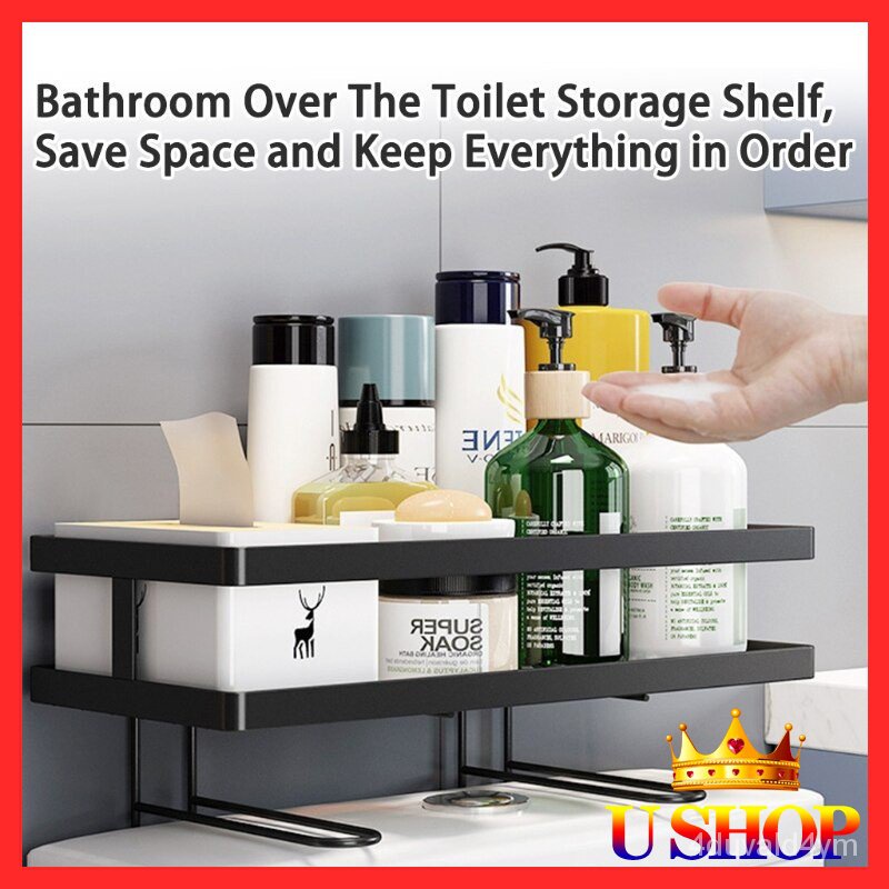 Toilet above nonperforated storage rack Toilet tank storage rack