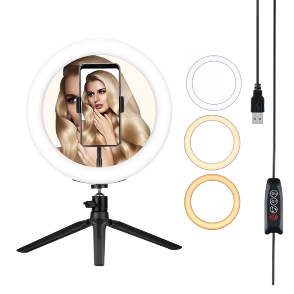 Ring Light with Mirror, 10 Inch Mirror Makeup Light, LED light with