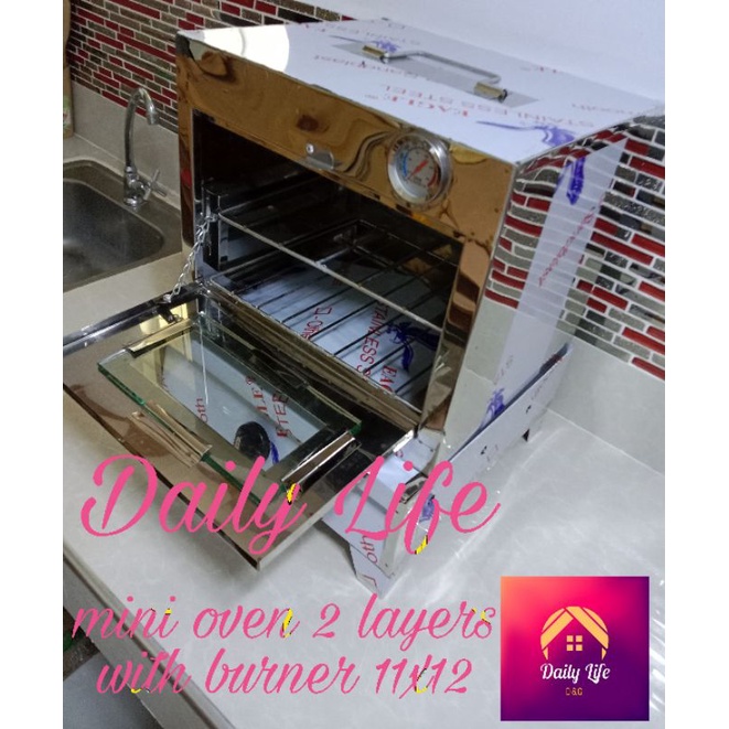 Stainless Gas Type Oven Two Layers 14x18,14x14 & Mini Oven 12x12