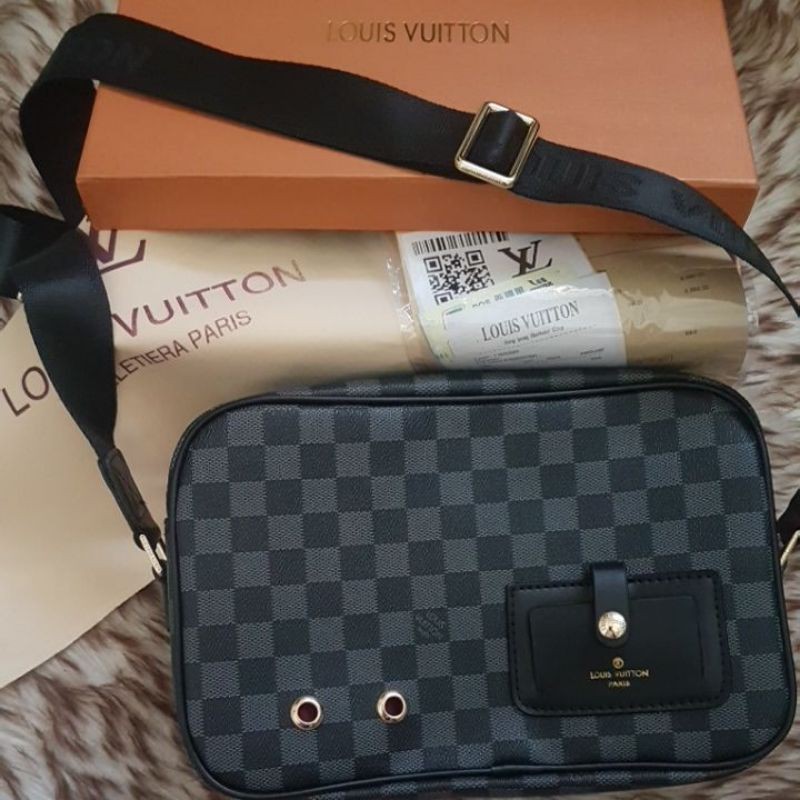 L*ouis Vuitton LV Messenger Bag Damier Black Graphite for DREI