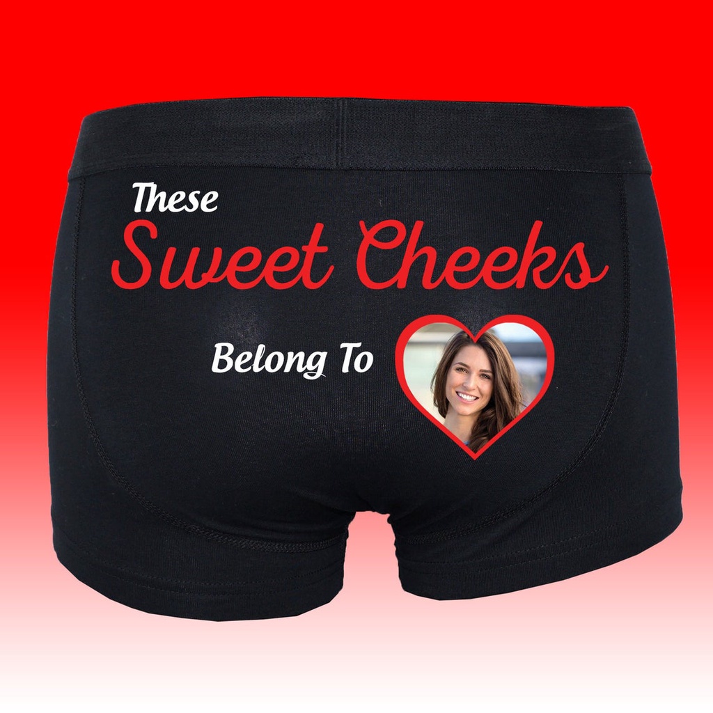 Personalised These Sweet Cheeks Photo Boxers Face Men Print Boxer