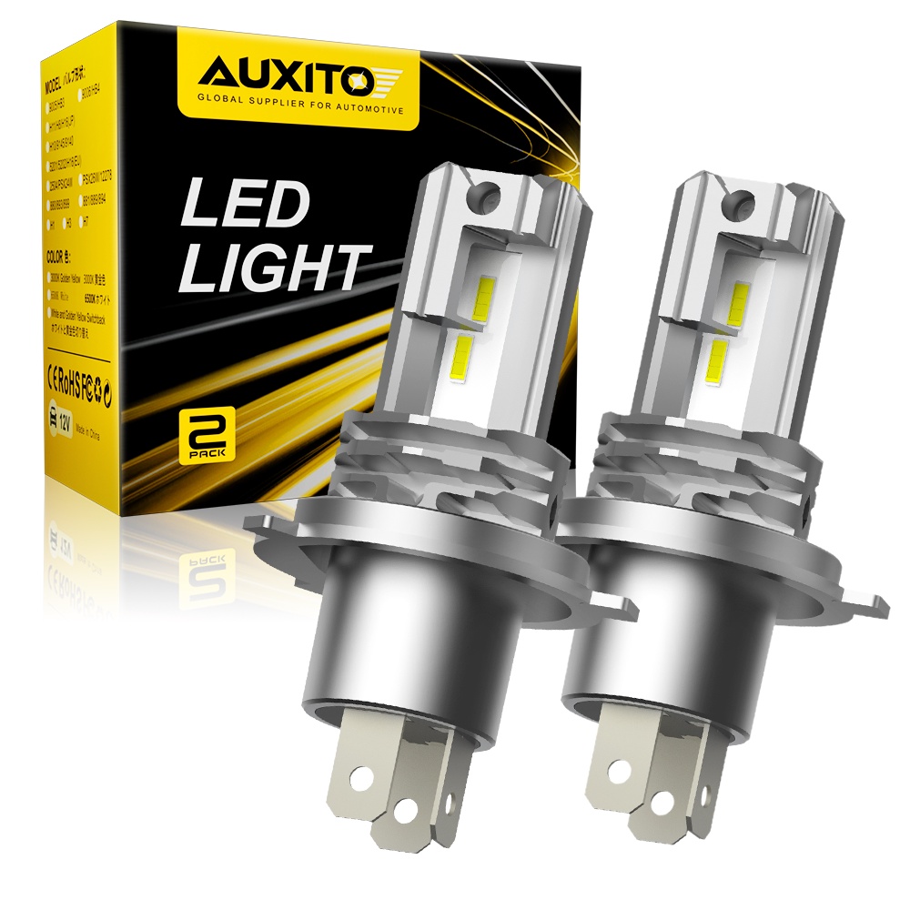 AUXITO 2PCS 12000LM H4 9003 Car Led Headlight Bulb Fanless Headlamp Hi