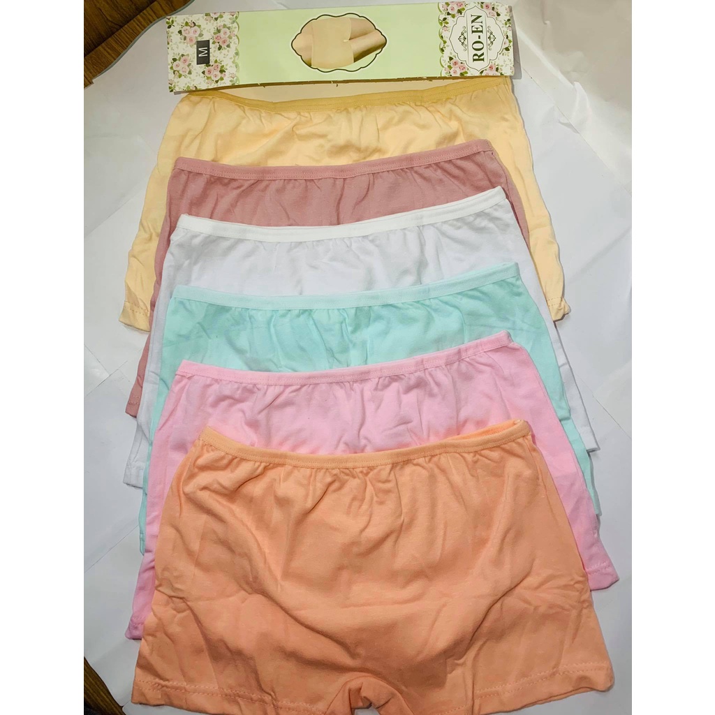 COD WOMEN'S Cotton Underwear Plain Boyleg Panty 3 in 1 Pack Assorted