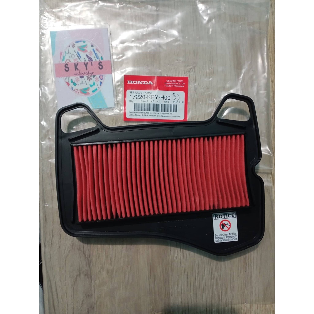 HONDA GENUINE AIR CLEANER ELEMENT XRM 125 Fi/RS 125 Fi (17220KPYH00