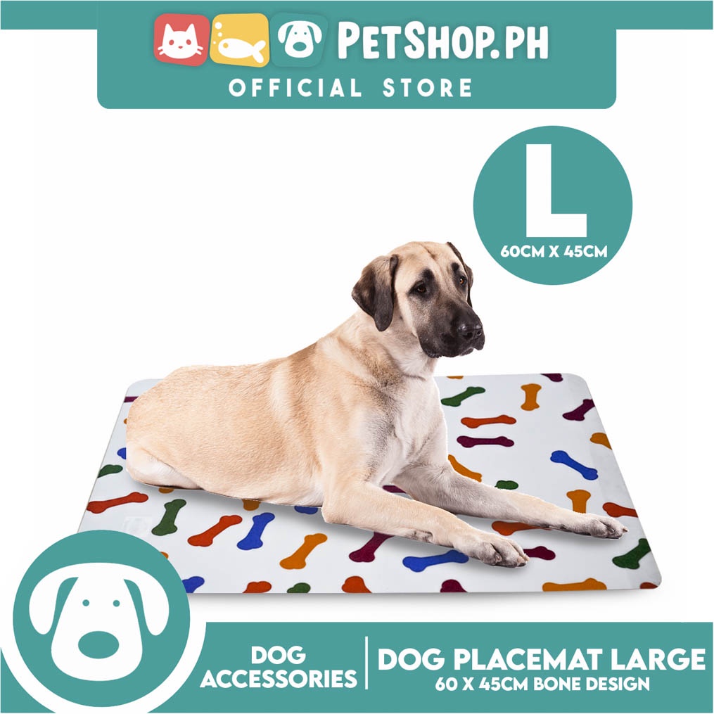 Pet Food Pad Placemat Large Bone Design For Dogs 60 x 45cm Shopee