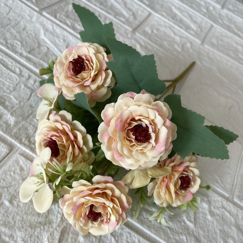 50Pcs Artificial Silk Flower Buds Bouquet Party Wall Decor Home Decoration Artificial Grass