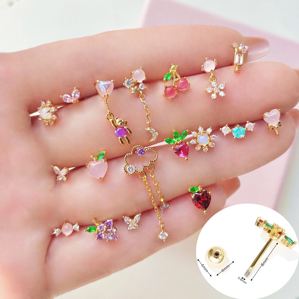 New Pierced Stud Earrings 18K Gold Plated Earrings Not Fading Exquisite