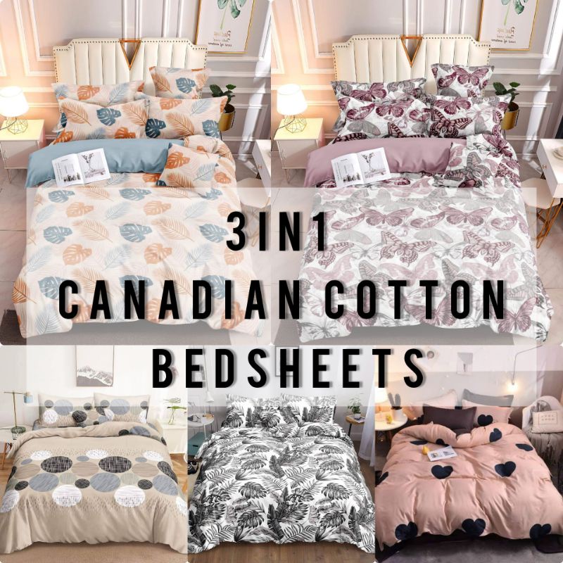 3in1 CANADIAN COTTON BEDSHEETS Shopee Philippines