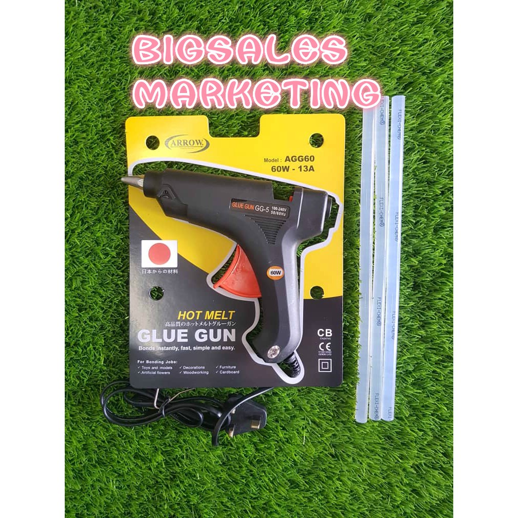 ARROW Hot Melt Glue Gun Big Glue Stick AGG60 / Gam Pistol (Ready Stock