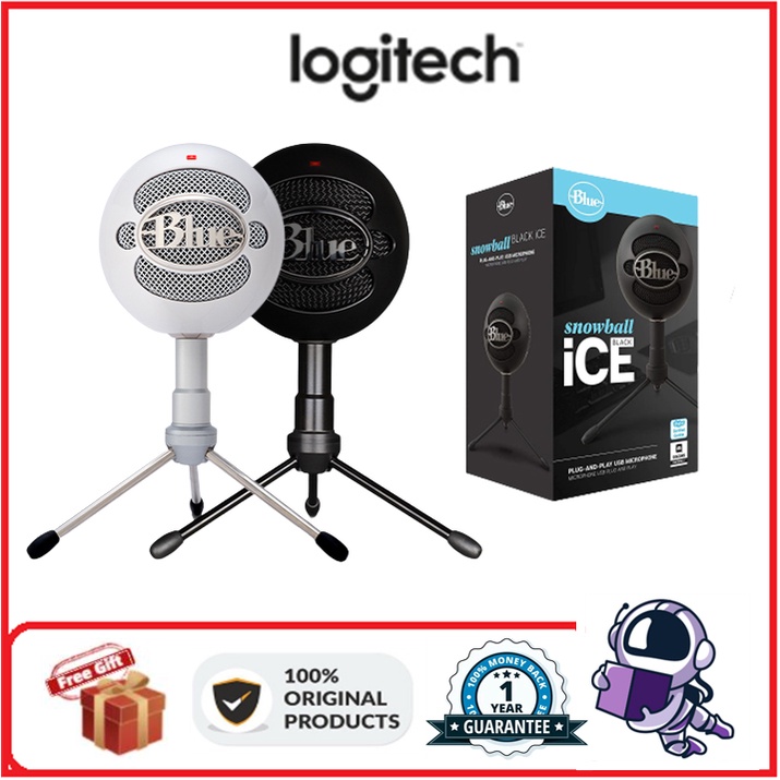 Logitech Blue Snowball Ice Condenser Microphone Noise Cancelling USB
